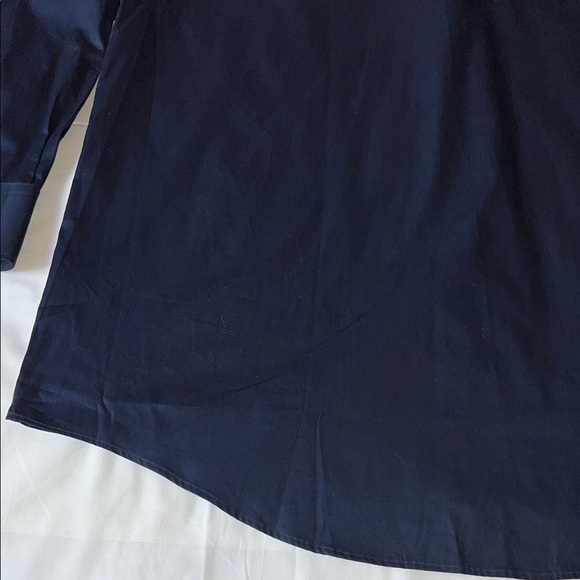 Kenneth Cole reaction navy blue casual button down men’s size large 16 1/2 - Picture 10 of 16